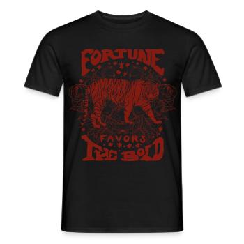 DAS GLÜCK IST MIT DEN KÜHNEN - Männer T-Shirt - Schwarz - Vorne - AI Model Male 178 light (178cm)