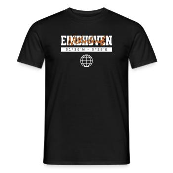 Eindhoven Niederlande Koordinaten Reise Souvenir - Männer T-Shirt - Schwarz - Vorne - AI Model Male 178 light (178cm)
