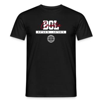 Bol Kroatien Koordinaten Reise Souvenir - Männer T-Shirt - Schwarz - Vorne - AI Model Male 178 light (178cm)