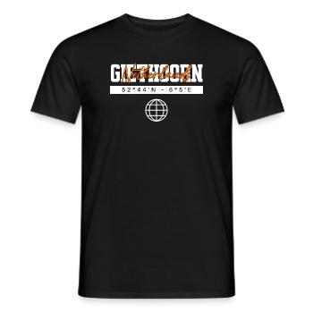 Giethoorn Niederlande Koordinaten Reise Souvenir - Männer T-Shirt - Schwarz - Vorne - AI Model Male 178 light (178cm)