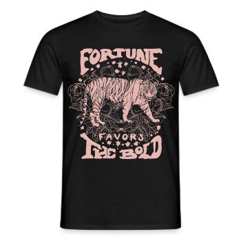 DAS GLÜCK IST MIT DEN KÜHNEN - Männer T-Shirt - Schwarz - Vorne - AI Model Male 178 light (178cm)