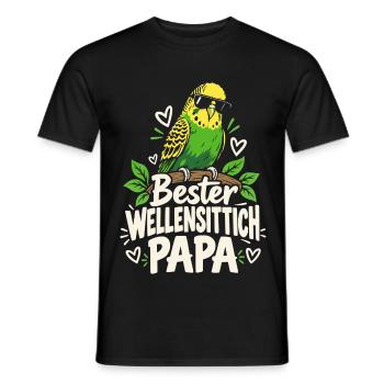 Bester Wellensittich Papa Vogelliebhaber - Männer T-Shirt - Schwarz - Vorne - AI Model Male 178 light (178cm)