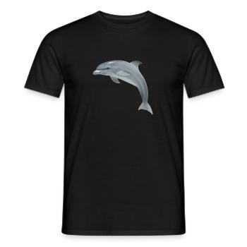 Springender Delfin - Realistisch gemalt - Männer T-Shirt - Schwarz - Vorne - AI Model Male 178 light (178cm)