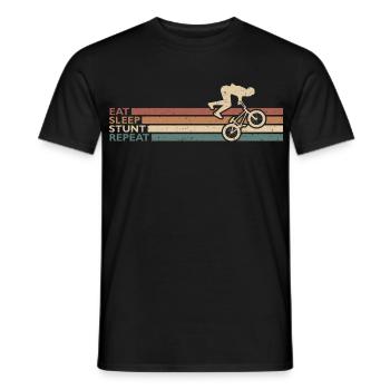 Eat Sleep Stunt Repeat BMX Design Für BMX Biker - Männer T-Shirt - Schwarz - Vorne - AI Model Male 178 light (178cm)
