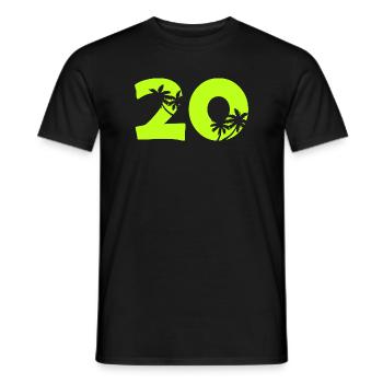 20er Tropenpalmen Retro - Männer T-Shirt - Schwarz - Vorne - AI Model Male 178 light (178cm)