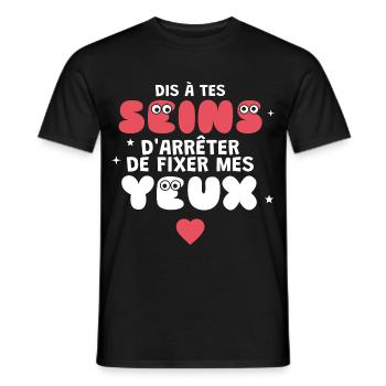 Sag deinen Brüsten Humor Paar - Männer T-Shirt - Schwarz - Vorne - AI Model Male 178 light (178cm)