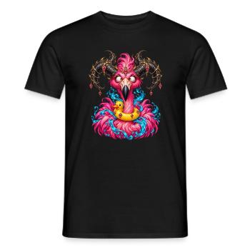 Flamingo-Gehörnter Dämon mit Entenboje - Männer T-Shirt - Schwarz - Vorne - AI Model Male 178 light (178cm)