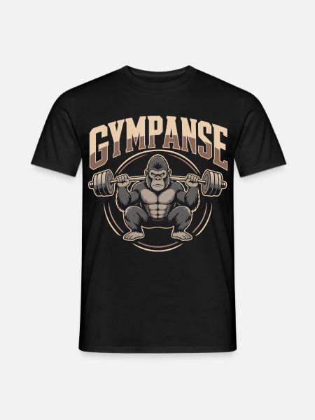 Gympanse Gewichtheber Bodybuilding - Männer T-Shirt - Schwarz