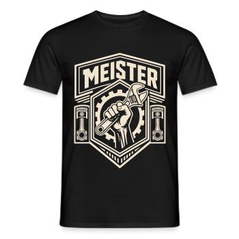 KFZ Meisterprüfung bestanden - Männer T-Shirt - Schwarz - Vorne - AI Model Male 178 light (178cm)