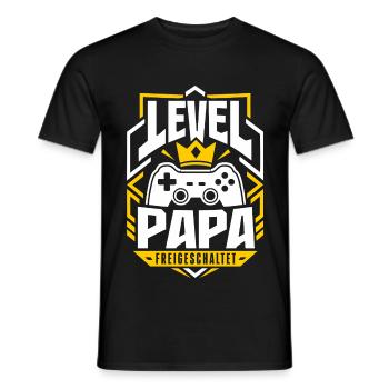 Level Vater freigeschaltet - Männer T-Shirt - Schwarz - Vorne - AI Model Male 178 light (178cm)