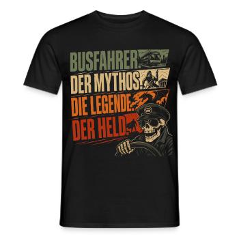 Busfahrer Mythos Legende Held - Männer T-Shirt - Schwarz - Vorne - AI Model Male 178 light (178cm)