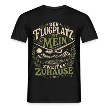 Segelflug: Flugplatz mein Zuhause - Männer T-Shirt - Schwarz - Vorne - AI Model Male 178 light (178cm)