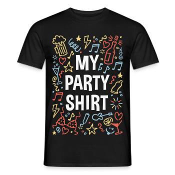 My Party Shirt (Feier / Feiern / Partyspaß / 4C) - Männer T-Shirt - Schwarz - Vorne - AI Model Male 178 light (178cm)