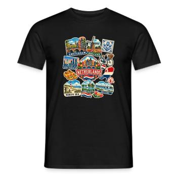 Niederlande Reisesticker - Männer T-Shirt - Schwarz - Vorne - AI Model Male 178 light (178cm)