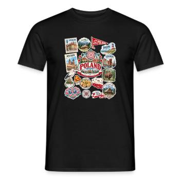 Polen Reisesticker - Männer T-Shirt - Schwarz - Vorne - AI Model Male 178 light (178cm)