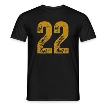 22 - Männer T-Shirt - Schwarz - Vorne - AI Model Male 178 light (178cm)