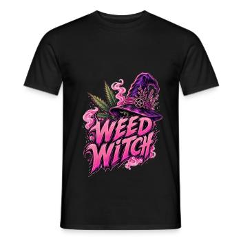 Weed Witch – Pink Edition - Männer T-Shirt - Schwarz - Vorne - AI Model Male 178 light (178cm)