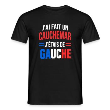 Ich hatte einen Albtraum, ich war links - Männer T-Shirt - Schwarz - Vorne - AI Model Male 178 light (178cm)