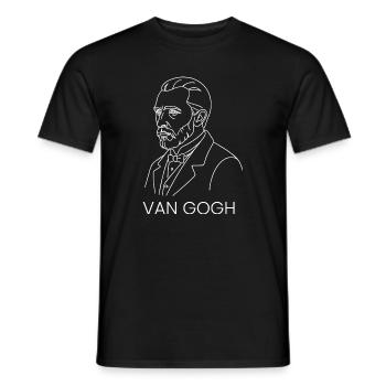 Van Gogh Line Porträt-T-Shirt - Männer T-Shirt - Schwarz - Vorne - AI Model Male 178 light (178cm)