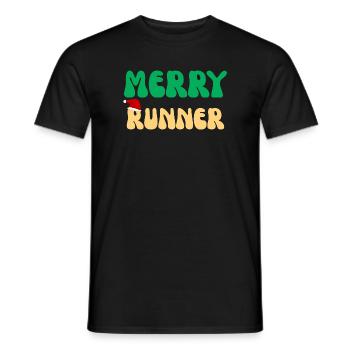 Merry Runner Weihnachtsgeschenk Laufmarathon - Männer T-Shirt - Schwarz - Vorne - AI Model Male 178 light (178cm)
