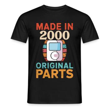 2000 Geburtstag Originaler MP3-Player Vintage Retro - Männer T-Shirt - Schwarz - Vorne - AI Model Male 178 light (178cm)