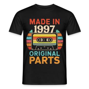 1997 Geburtstag Original 90er 80er Kassettenband Retro - Männer T-Shirt - Schwarz - Vorne - AI Model Male 178 light (178cm)