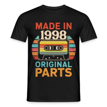 1998 Geburtstag Original 90er 80er Retro-Kassette - Männer T-Shirt - Schwarz - Vorne - AI Model Male 178 light (178cm)