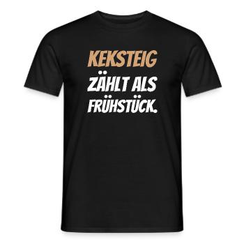 Keksteig zählt als Frühstück. - Männer T-Shirt - Schwarz - Vorne - AI Model Male 178 light (178cm)