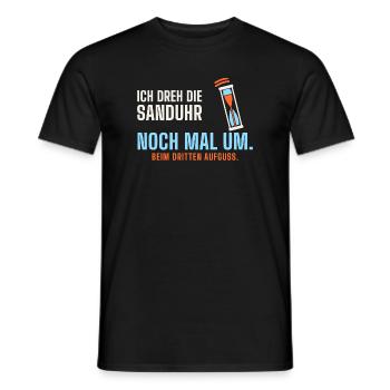 Ich dreh die Sanduhr noch mal um. Sauna lustig - Männer T-Shirt - Schwarz - Vorne - AI Model Male 178 light (178cm)