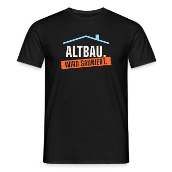 Altbau. Wird sauniert. Lustiges Sauna Geschenk - Männer T-Shirt - Schwarz - Vorne - AI Model Male 178 light (178cm)