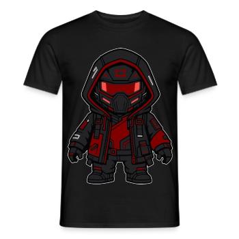 Cyberpunk Ninja – Zukünftiges Shinobi-Kunstspielzeug - Männer T-Shirt - Schwarz - Vorne - AI Model Male 178 light (178cm)
