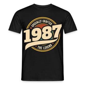 1987 40 Jahre Vintage-Jubiläum - Männer T-Shirt - Schwarz - Vorne - AI Model Male 178 light (178cm)