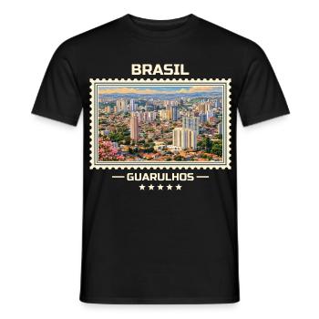 Brasilien Guarulhos Vintage Reisemarke - Männer T-Shirt - Schwarz - Vorne - AI Model Male 178 light (178cm)