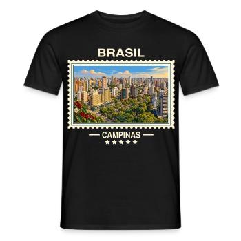Brasilien Campinas Vintage Reisemarke - Männer T-Shirt - Schwarz - Vorne - AI Model Male 178 light (178cm)