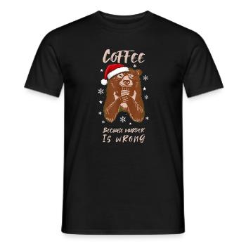 Coffee Because Murder Is Wrong Kaffee Bär Xmas - Männer T-Shirt - Schwarz - Vorne - AI Model Male 178 light (178cm)