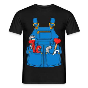 Klempner Werkzeugschürze - Männer T-Shirt - Schwarz - Vorne - AI Model Male 178 light (178cm)