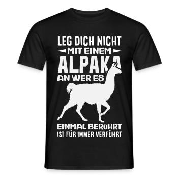 Lustiges Alpaka & Lama Motiv Geschenk - Männer T-Shirt - Schwarz - Vorne - AI Model Male 178 light (178cm)