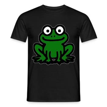 Frosch Comic - Männer T-Shirt - Schwarz - Vorne - AI Model Male 178 light (178cm)