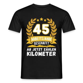 Rente Camper 45 Arbeitsjahre Ruhestand Pension - Männer T-Shirt - Schwarz - Vorne - AI Model Male 178 light (178cm)