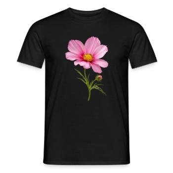 Pink Flower Nahaufnahme - Männer T-Shirt - Schwarz - Vorne - AI Model Male 178 light (178cm)
