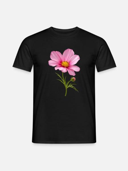 Pink Flower Nahaufnahme - Männer T-Shirt - Schwarz