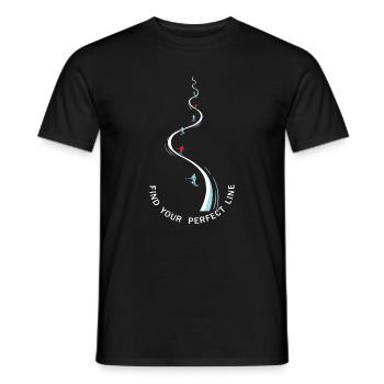 Find Your Perfect Line Skifahrer Silhouette  - Männer T-Shirt - Schwarz - Vorne - AI Model Male 178 light (178cm)