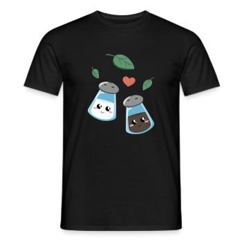 Niedliches Küchenmotiv mit Salz und Pfeffer - Männer T-Shirt - Schwarz - Vorne - AI Model Male 178 light (178cm)