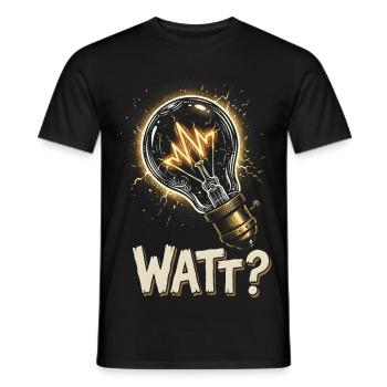 Watt Elektriker Lustiger Spruch Glühbirne - Männer T-Shirt - Schwarz - Vorne - AI Model Male 178 light (178cm)