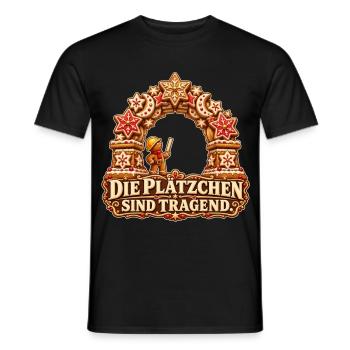 Tragende Plätzchen - Männer T-Shirt - Schwarz - Vorne - AI Model Male 178 light (178cm)