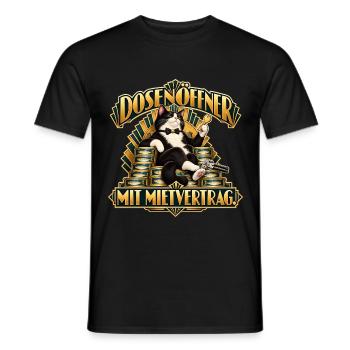 Dosenöffner mit Mietvertrag - Männer T-Shirt - Schwarz - Vorne - AI Model Male 178 light (178cm)