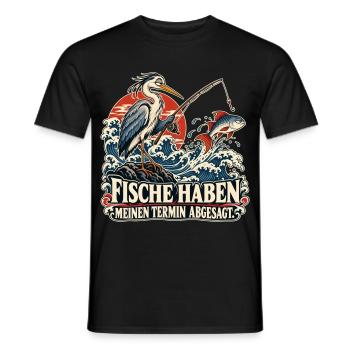 Angeln ohne Zusage - Männer T-Shirt - Schwarz - Vorne - AI Model Male 178 light (178cm)