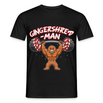 Gingershred Man - Lustiger Weihnachts Gym Humor - Männer T-Shirt - Schwarz - Vorne - AI Model Male 178 light (178cm)