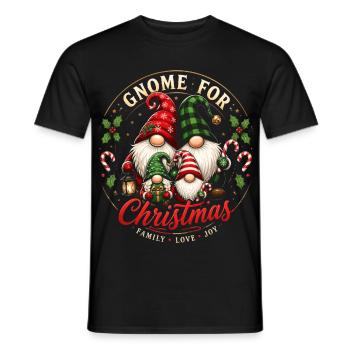 Familien-Weihnachtszwerge um den Baum - Männer T-Shirt - Schwarz - Vorne - AI Model Male 178 light (178cm)
