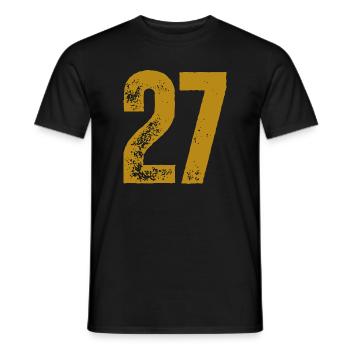 27 - Männer T-Shirt - Schwarz - Vorne - AI Model Male 178 light (178cm)